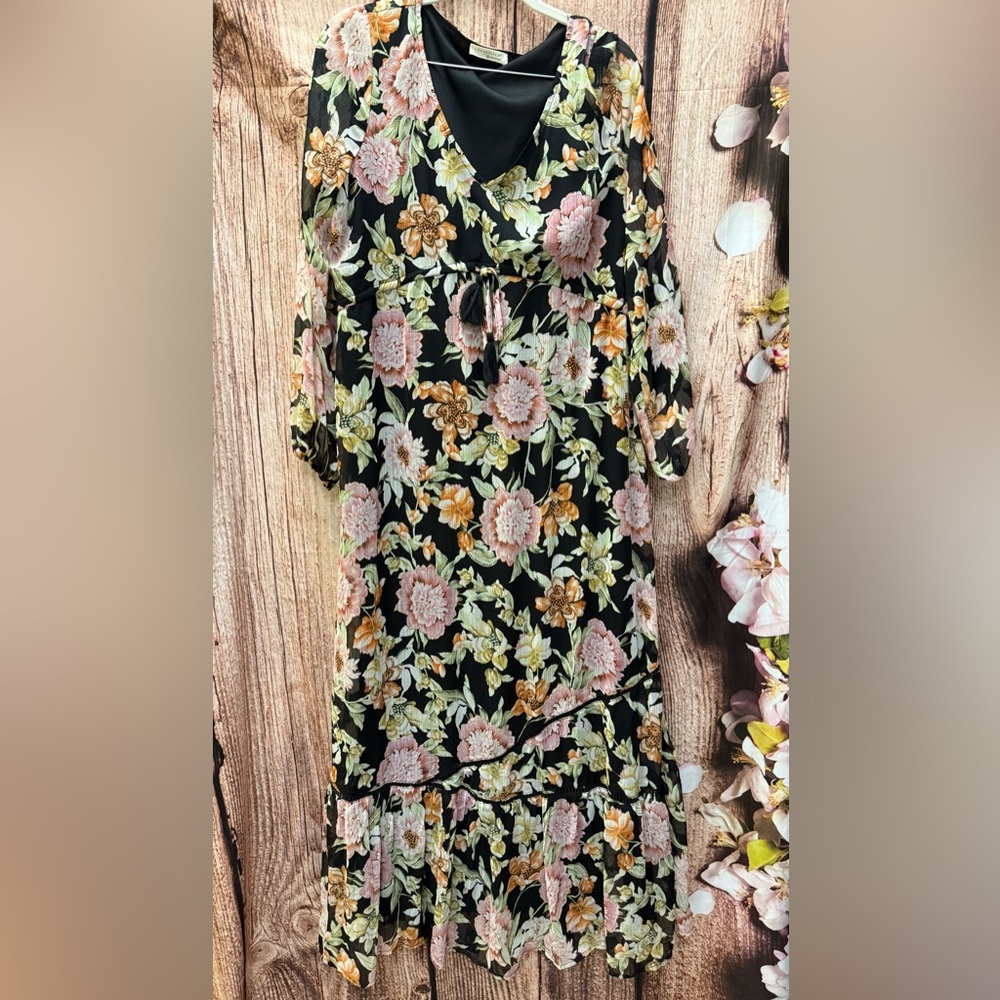 Floral Black Dress